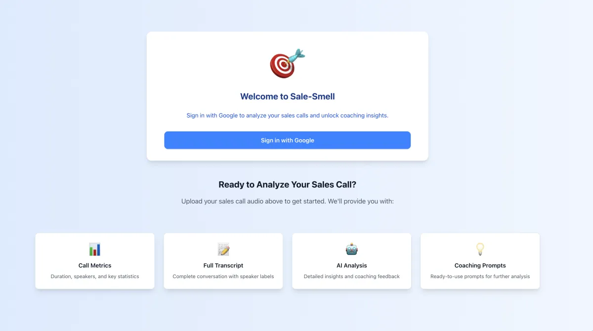 Sale-Smells coaching dashboard